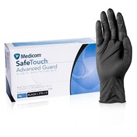 Medicom Nitrile Black Gloves Large Powder Free Pack 100 10 per Carton